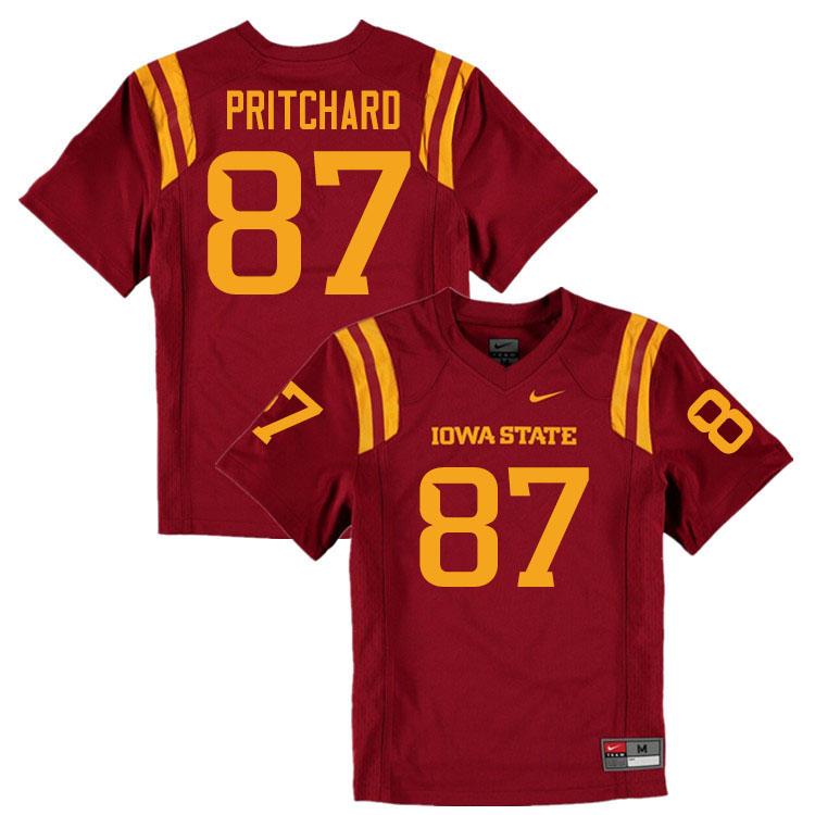 Men #87 Ryan Pritchard Iowa State Cyclones College Football Jerseys Sale-Cardinal